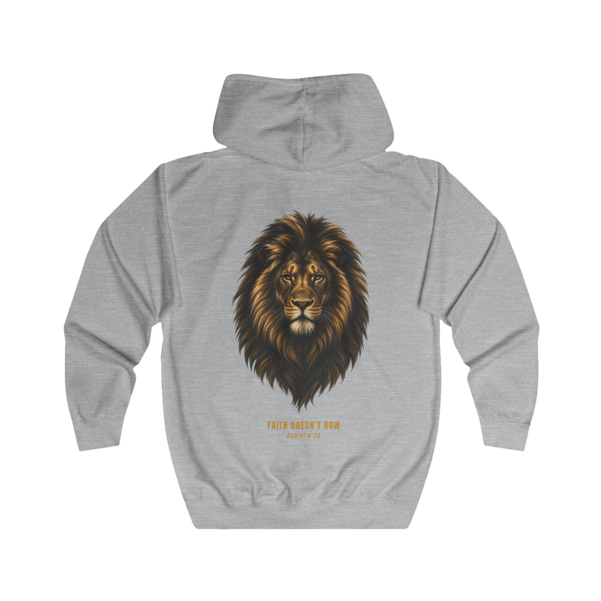 Faith doesn’t bow.  Inspired by Daniel’s unwavering faith in the lions’ den, this hoodie from Daniel Collection 001