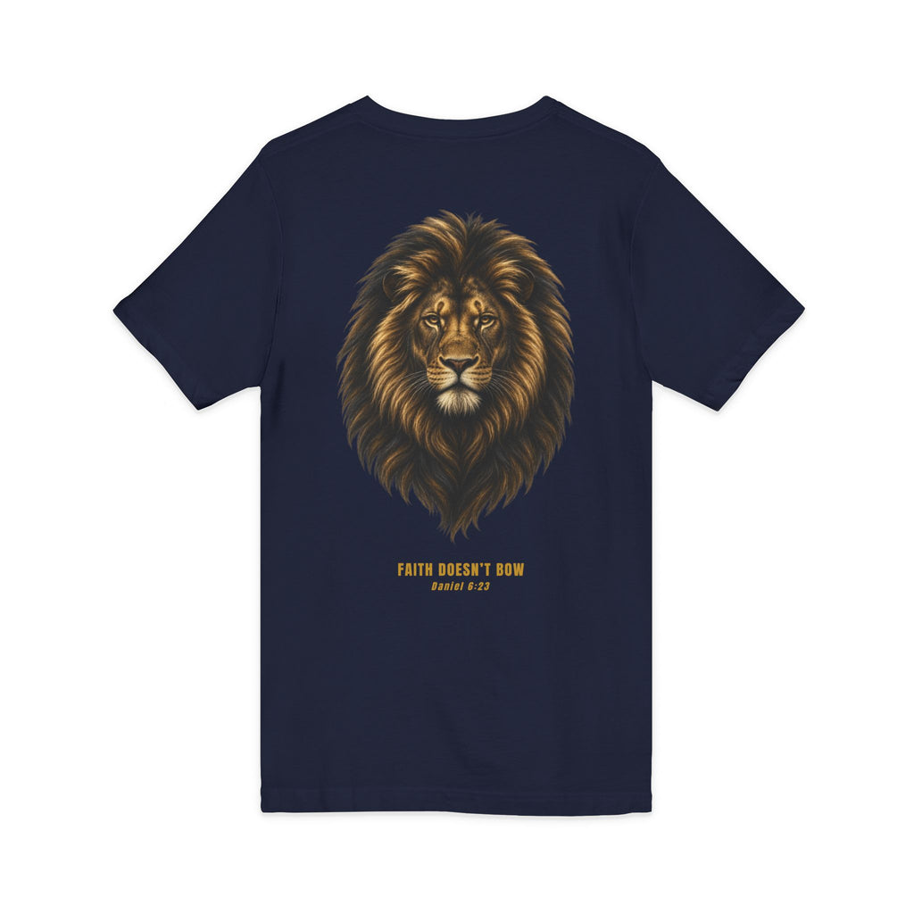 Faith Doesn’t Bow Lion T-Shirt – Daniel 6:23 | Daniel Collection 001